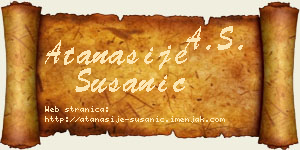 Atanasije Susanić vizit kartica